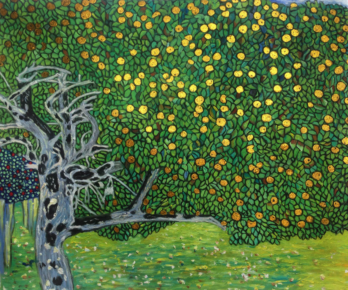 Golden Apple Tree (Luxury Line) - Gustav Klimt Paintings